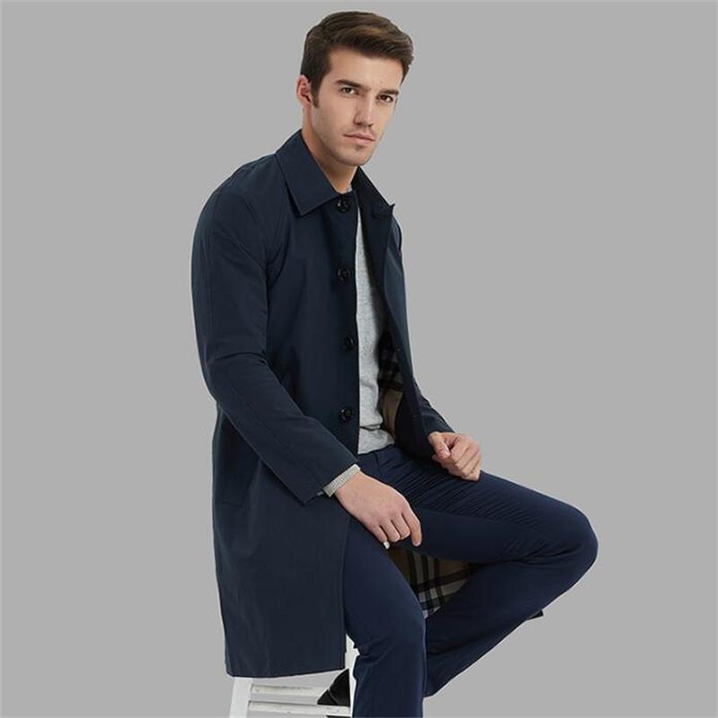 

Men' Trench Coats Long British Style Fashion Slim Windbreaker Male Youth Trendy Autumn Product Single-breasted Lapels