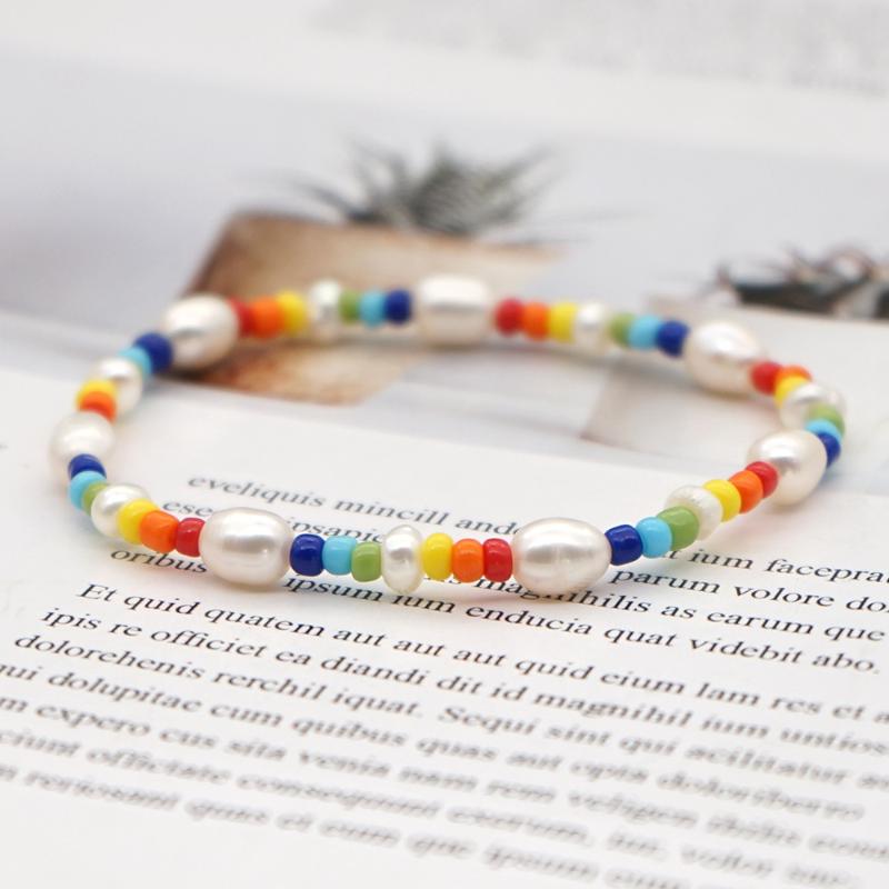 

Beaded, Strands Rainbow Seed Beads Bracelet Summer Beach Pearl Natural Pearls Vsco Girl Wholesale Women Jewellery Boho Handmade