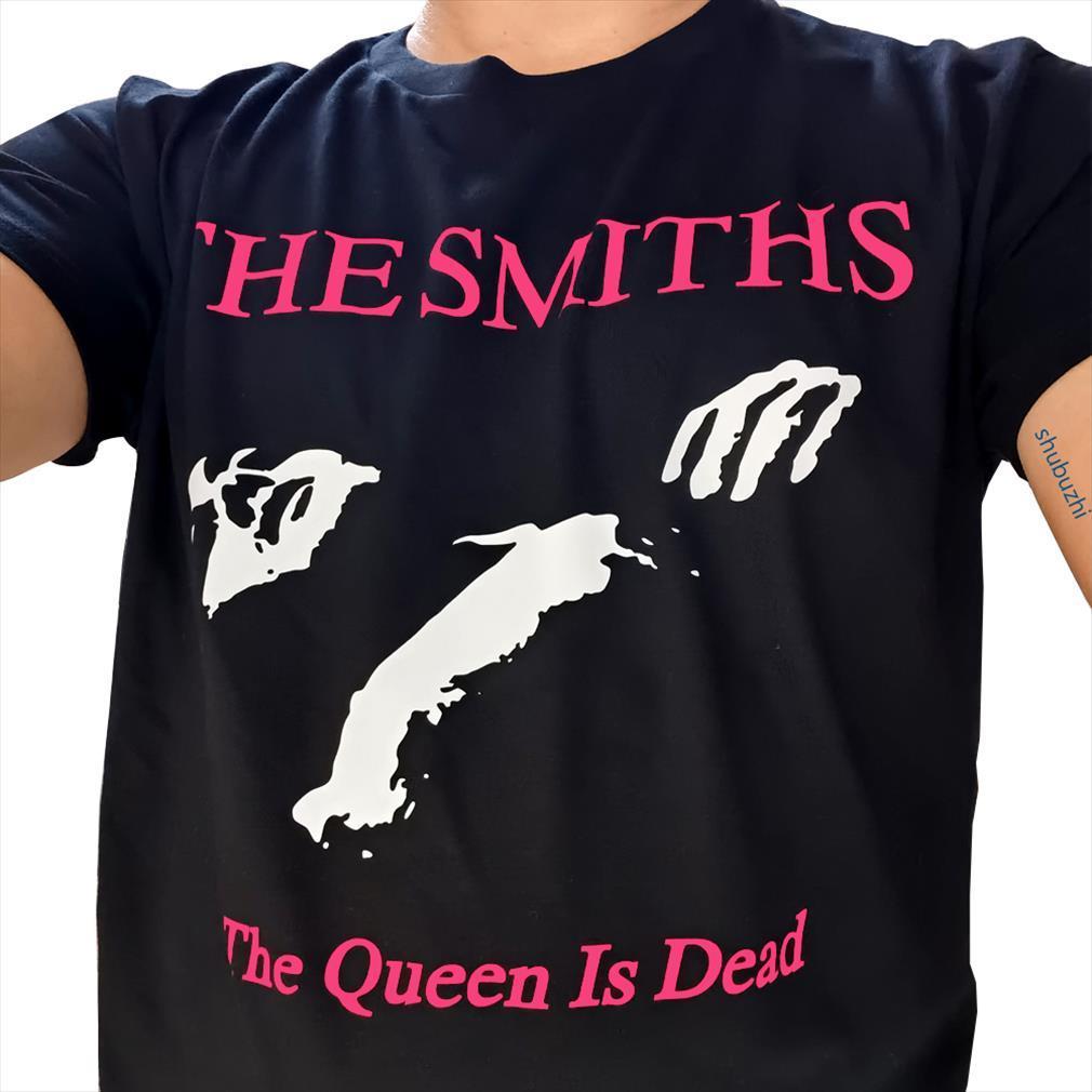 

the queen is dead smiths men t shirts morrissey vintage tee tour fashion mens sbz6141, White;black