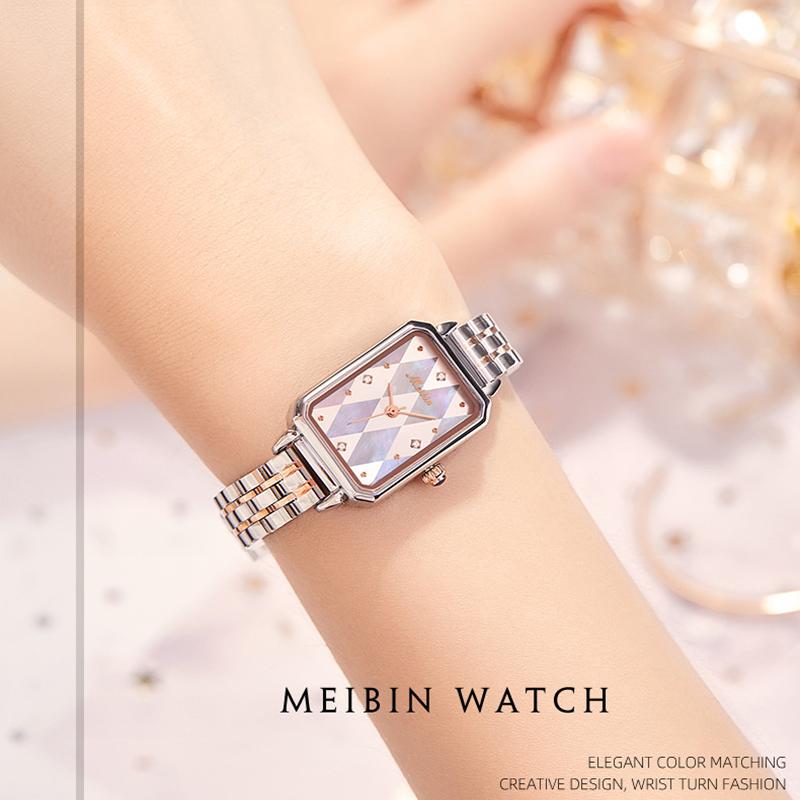 

Wristwatches 2021 Ladies Watch Quartz Movement Life Waterproof 30 Meters Fashion Casual Romantic Elegant Light Luxury Small Square, Coffee color surface