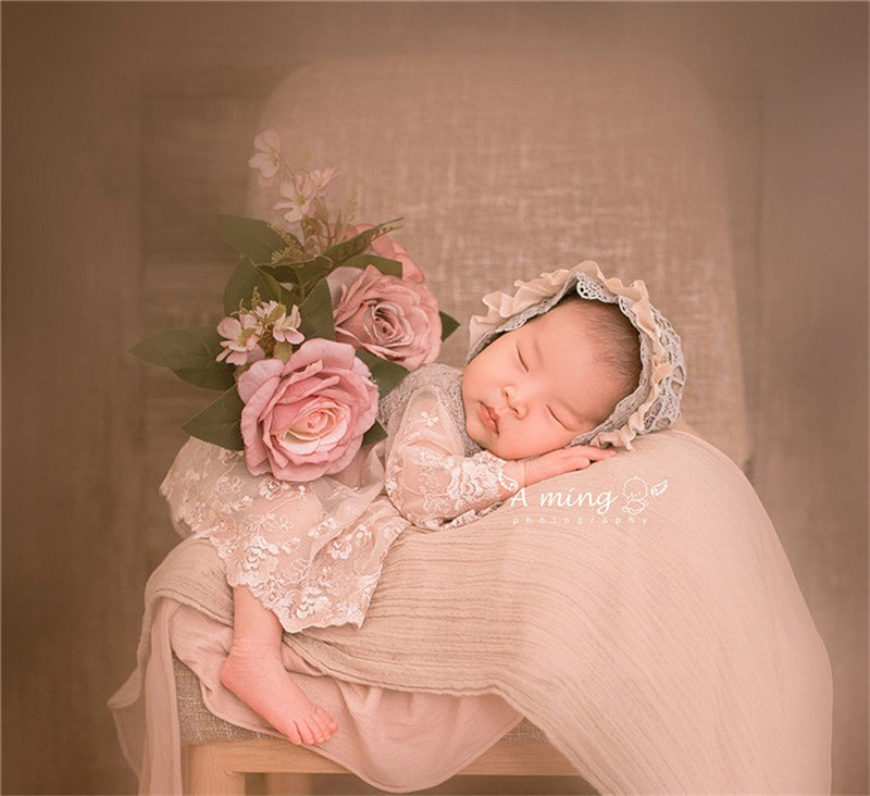 

Newborn Photography Props Newborn Hat Lace Romper Bodysuits Outfit Baby Girl Dress Photo Costumeg, Rp52
