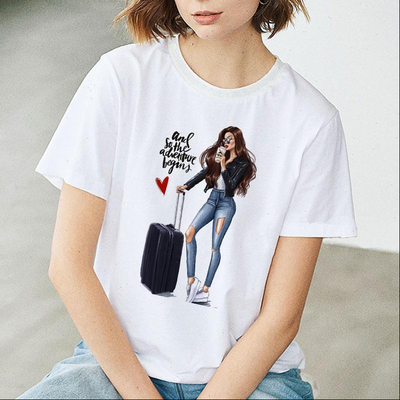 

women t shirts zoganki graphic tees cartoon gril print tee summer fashion large size loose harajuku short sleeve shirt, White