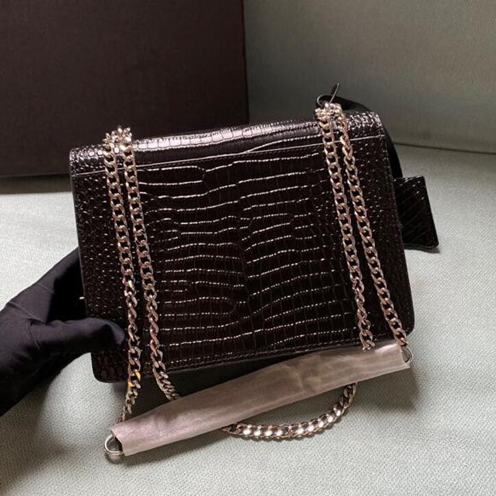 

Leather Shoulder Handbag Woman Bag Women Purse Clutch Original box cross body messenger chain lady bags handbags designer alligator, With box
