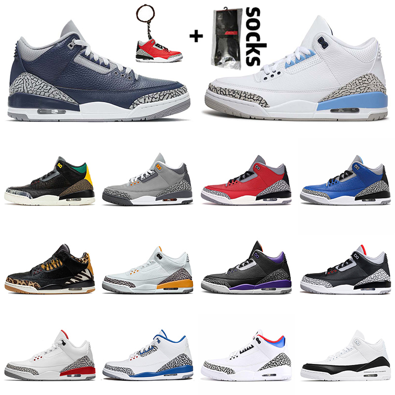 

2021 Midnight Navy Tinker Jumpman 3 3S Basketball Shoes Black White UNC Cement retro Mens Fragment Fire Red Woens Trainers Sports Sneakers, White;red