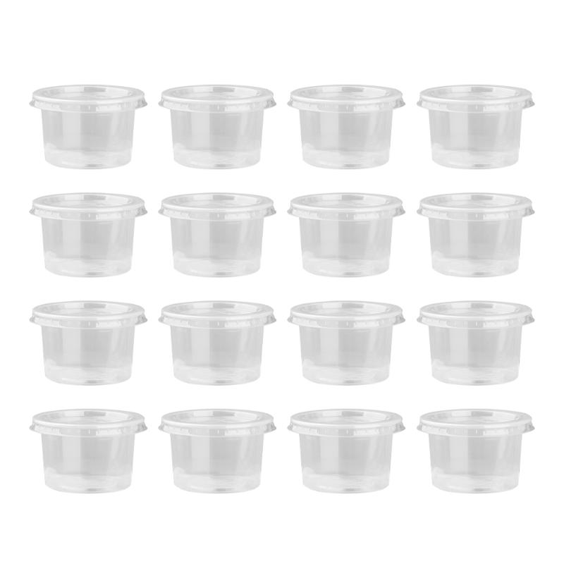 

Disposable Cups & Straws 50PCS 140ml Plastic Container Clear Portion Bowls With Lids For Mousses Sauce Jelly Yogurt