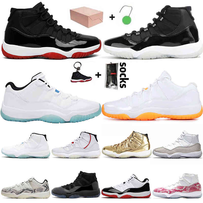 

High Low Citrus Legend Blue Jumpman 11 11s Basketball Shoes 2021 With Box Retro Mens Womens 25th Anniversary Bred Sports Trainers Sneakers, Black