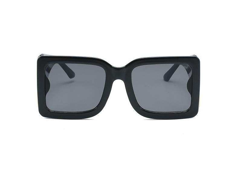 

luxury- 2021 season female designer sunglasses square plate frame big double legs simple fashion style UV400 glasses E4312