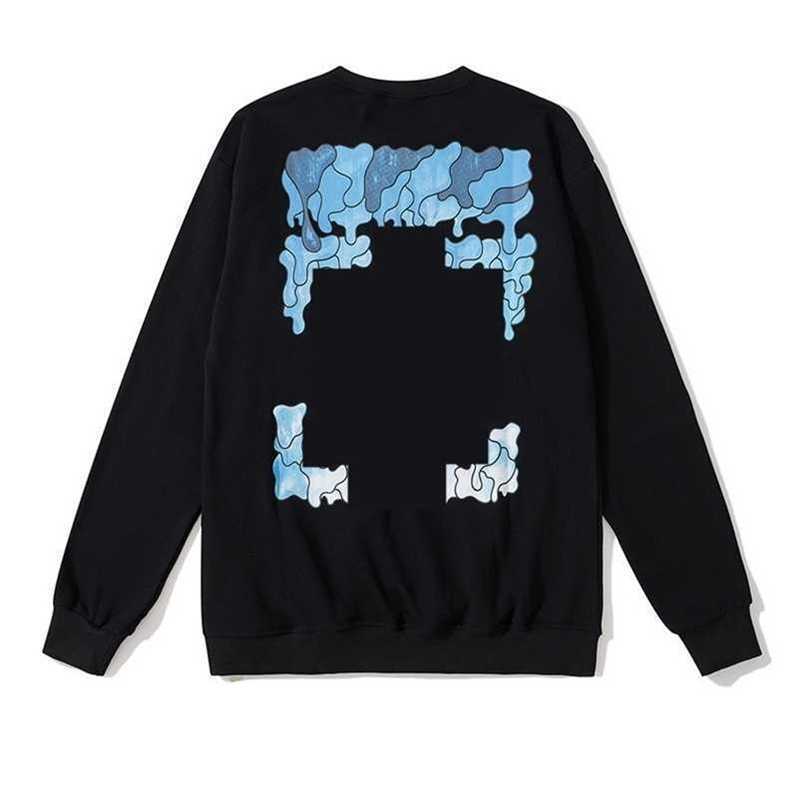 

Fashion Brands Off Sweatshirts Autumn Winter Street Hoodies Coated Melting Arrow Round Neck Pullover Terry Brand White Black Sweatshirt Kgft