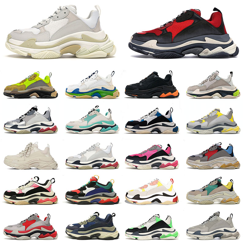 

Triple S Men's Women's Outdoor Running Shoes Balenciagas Sports Platform Sneakers Luxury Designer White Off Black Grey Balencaiga Retro Vintage Men Women Trainers, B1 triple white 36-45