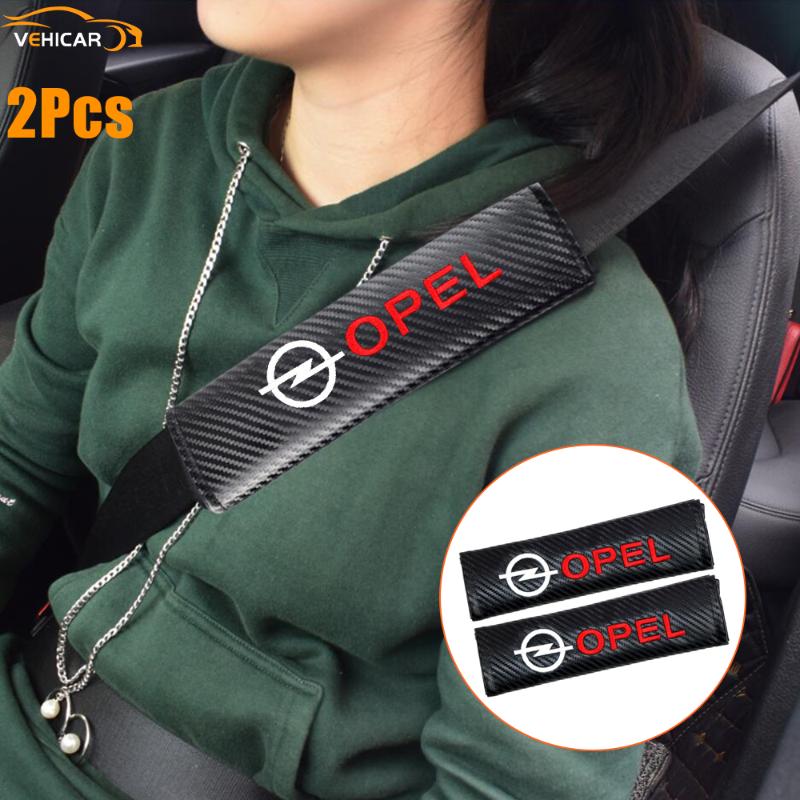 

safety belts & accessories vehicar 2pcs seat belt cover car carbon fibe for logo knitting vehicle decorate