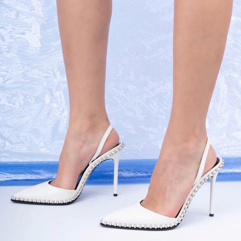 

sandals female sandals high and thin heels with rivets, women's shoes tip leaked djo6, Black