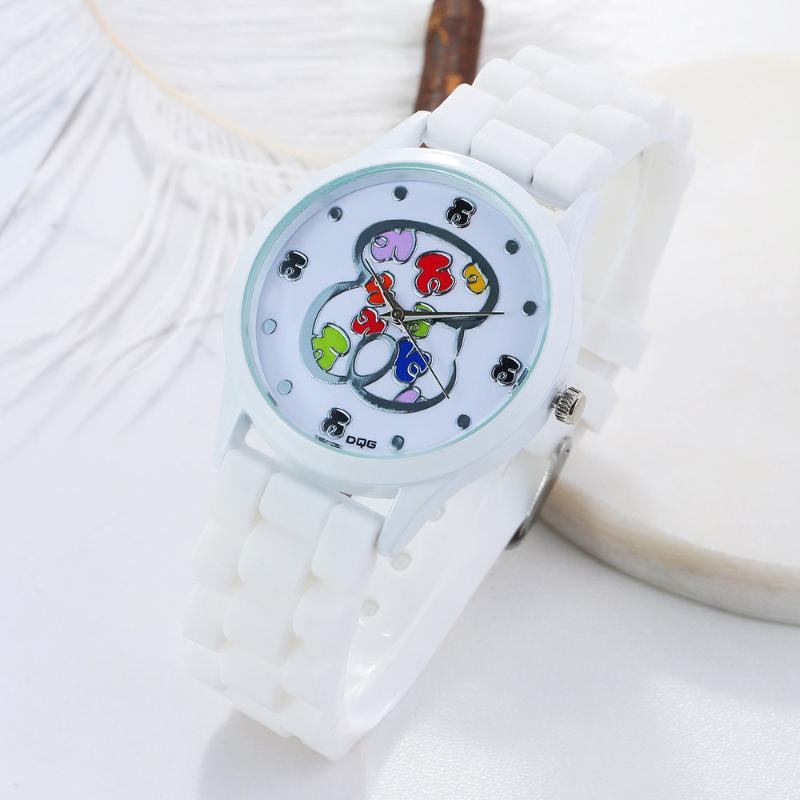 

Wristwatches 2021 Montre Femme High Quality Jelly Silicone Women Watches Quartz Watch Bear Men Clock Relogio, Brown
