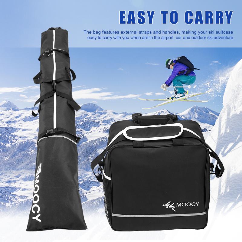 

Polyester Snowboard Boot Bag Waterproof Combo Padded Ski Travel Bags Adjustable Shoes Helmets Skiing Black Pouch Organizer Outdoor