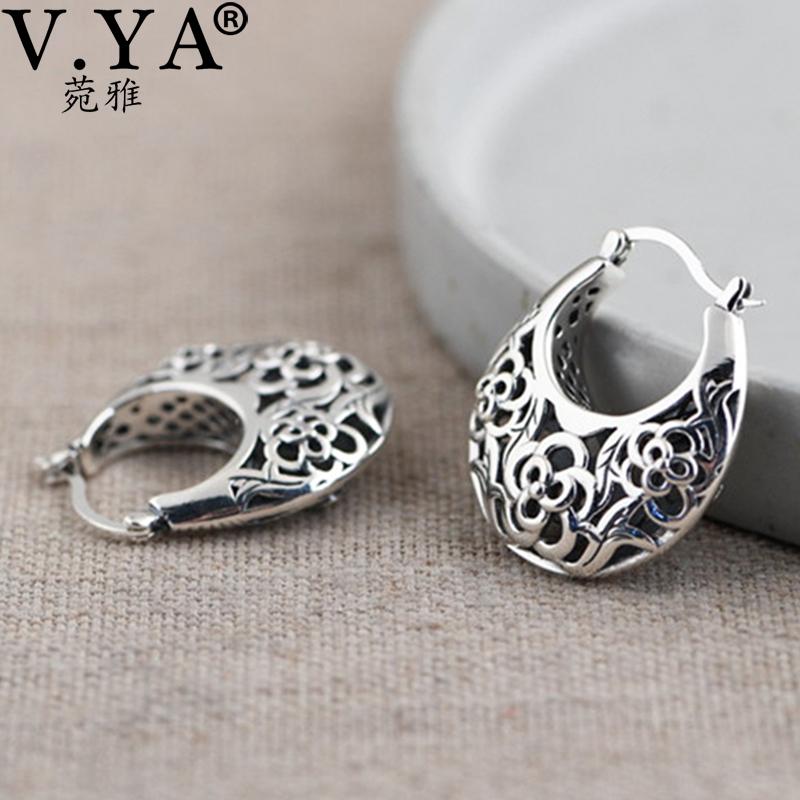 

Dangle & Chandelier V.YA 925 Sterling Silver Fashion Hollow Large Pocket Earrings Drop Art Women Party Jewelry