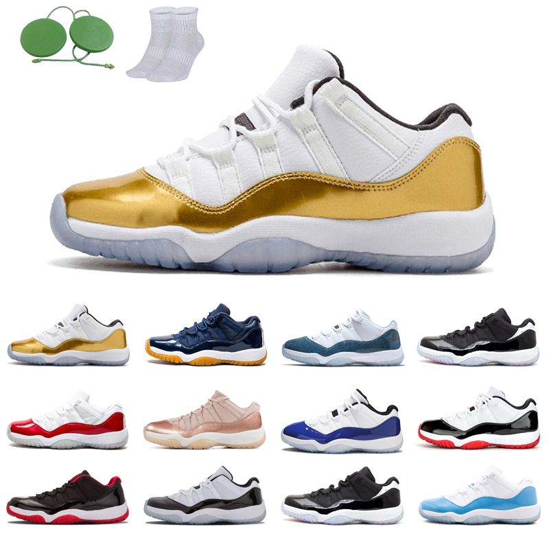 

11s low man basketball shoes fashion Bred Concord Infrared University Blue Varsity Red Rose Gold white Ceremony Navy gum Snakeskin trainers outdoors Sports, Bred low