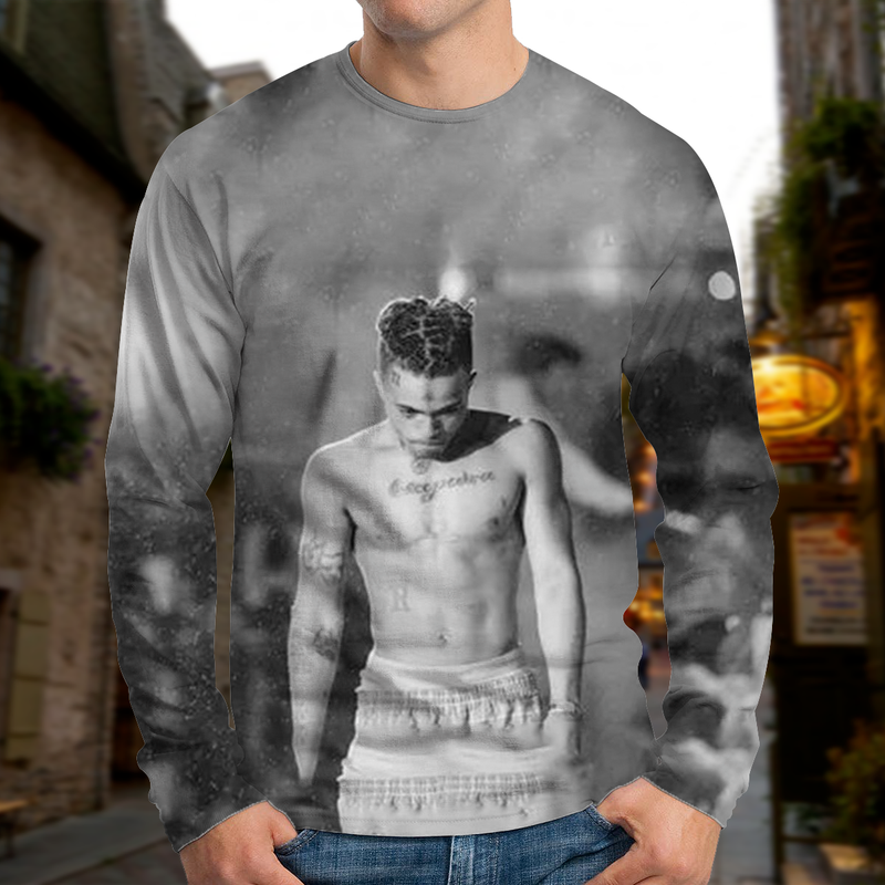 

Men's European and Abdominal Muscle Mysterious Character Printed 3D T-shirt Party Top Street Wear Round Neck High Quality Long Sleeve X, White;black