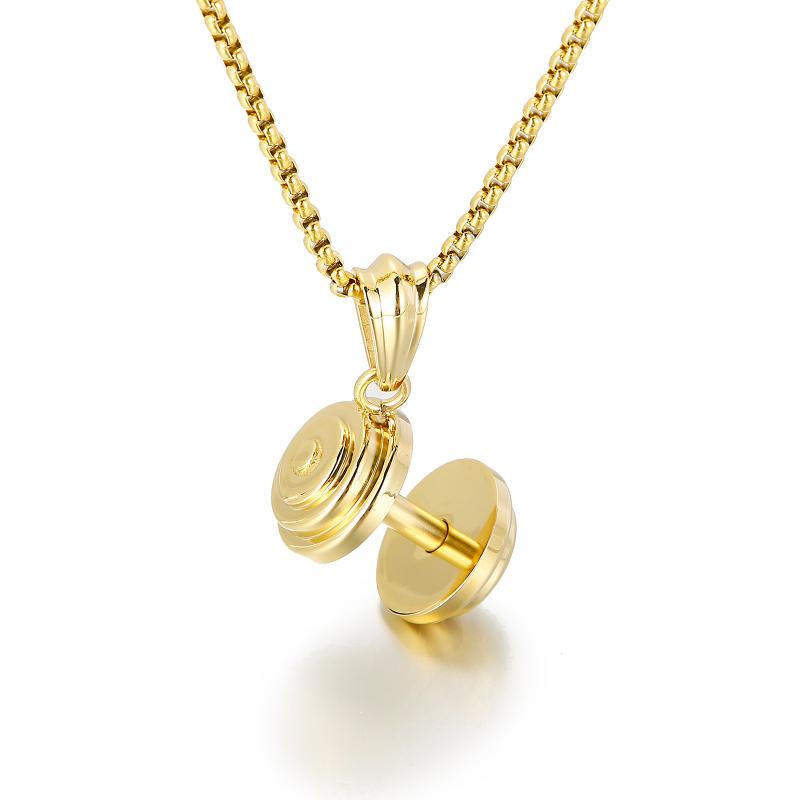 

Pendant Necklaces One Piece Barbell 316L Stainless Steel Men's Necklace Popcorn Chain Jewelry Choker