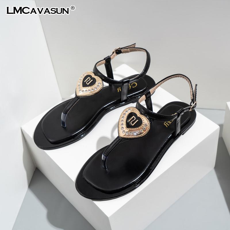 

Women Sandals Large Size Rome Women's Anti-slip Summer Shoes, Black