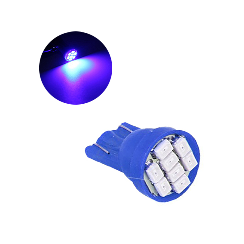 

100Pcs 12V Blue Car Bulbs T10 W5W 194 192 168 2825 Wedge 8SMD 1206 LED Replacement Lamps Auto Interior Reading Map Dome Light