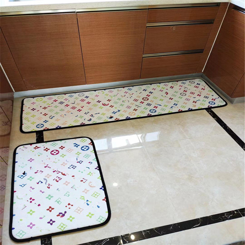 

door home kitchen carpet luxury designer foot rug classic style hotel letter pattern no-slip mat, #1
