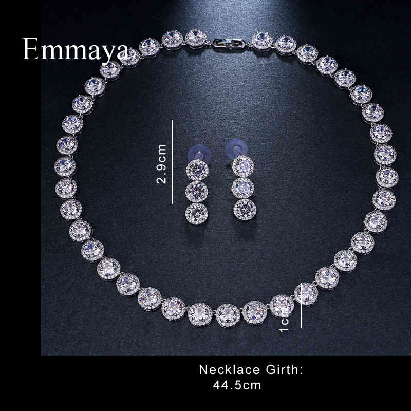 

Emmaya - a set of wedding with Cubic Zirconia AAA, gold and white, bride lover, popular jewelry gifts, Silver