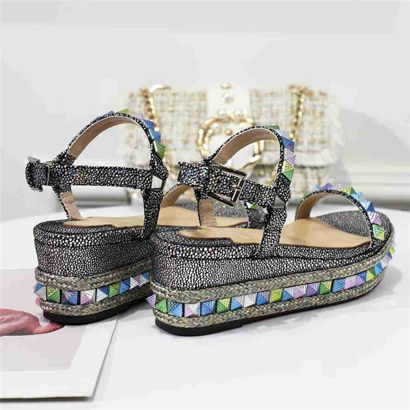 

New Fashion Brand High Heel Sandals Open Toe Chunky Heels Platform Shoes Women Wedges Shoes Women Zapatos De Mujer, As picture 6.5cm