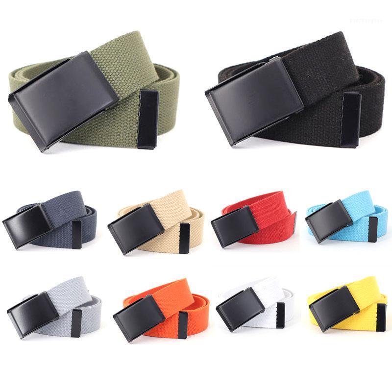 

Belts Mens Fashion Unisex Trousers Canvas Belt Breathable Outdoor Tactical For Jeans Pants Adjustable Waist, Black;brown