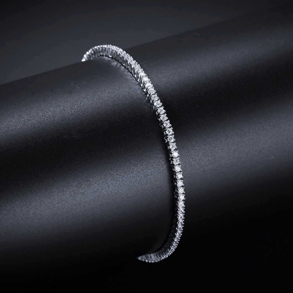 

2mm-5mm Cubic Zirconia Of 7/8/9 inch Tennis Bracelet Copper Jewelry White/Gold Plated Bangle 210609