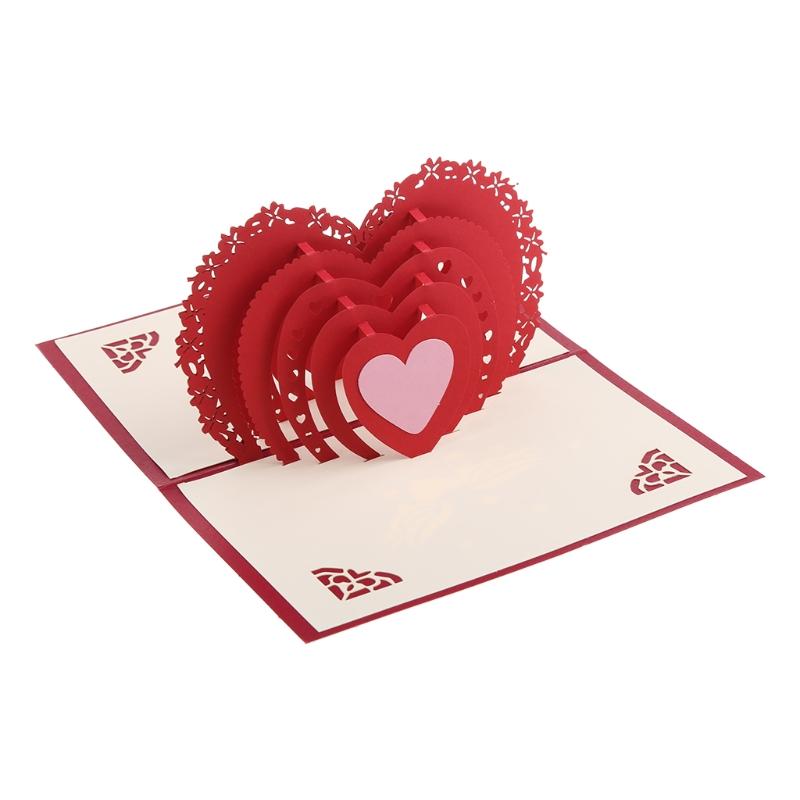 

Greeting Cards 3D Up Card Heart To Anniversary Valentine Birthday Thank You Christmas