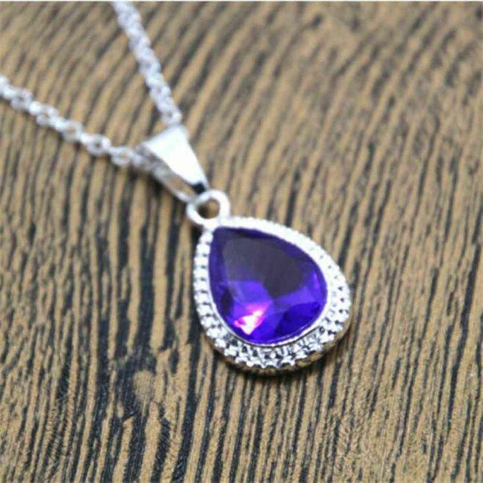 

Sofias Amulet Princess Necklace Purple Rhinestone the First Costume Jewelry, Silver