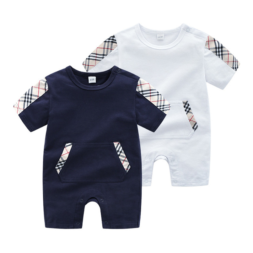 

Spring Baby Boys Rompers Todler Boys Jumpsuits Love MaMa Daddy Newborn Clothes Infant Romper, Navy blue