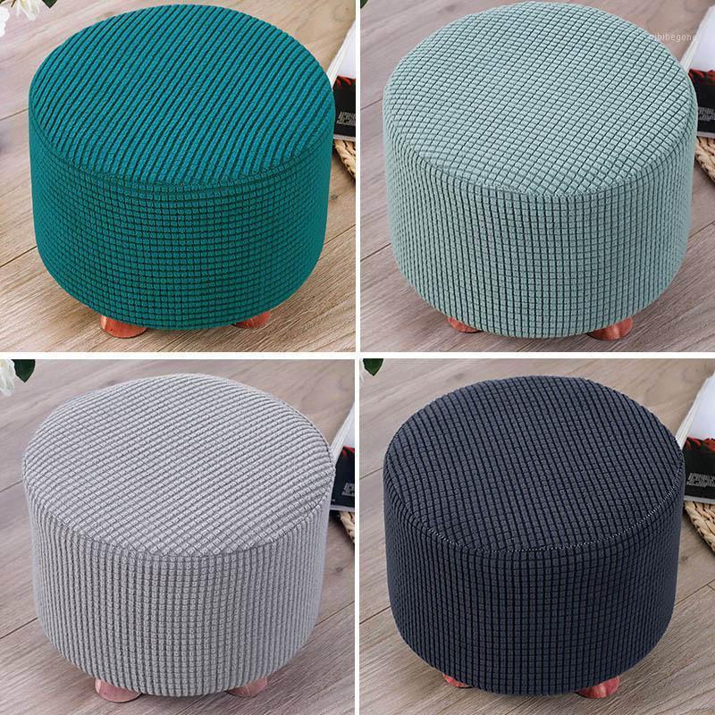 

Elastic Footstool Cover Removable Round Chair Spandex Footrest Stool Slipcover Ottoman Washable Protector Covers