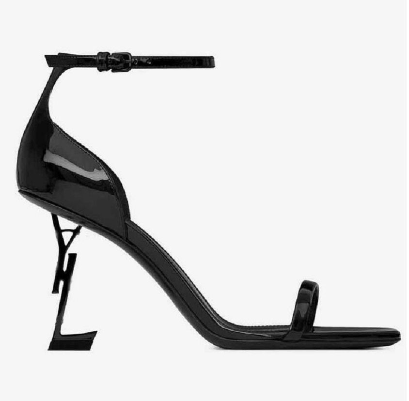 

Summer Sandals Women Shoes OPYUM Shoe leather high heels metal heel adjustable ankle straps Fashion With Box Size 35-40