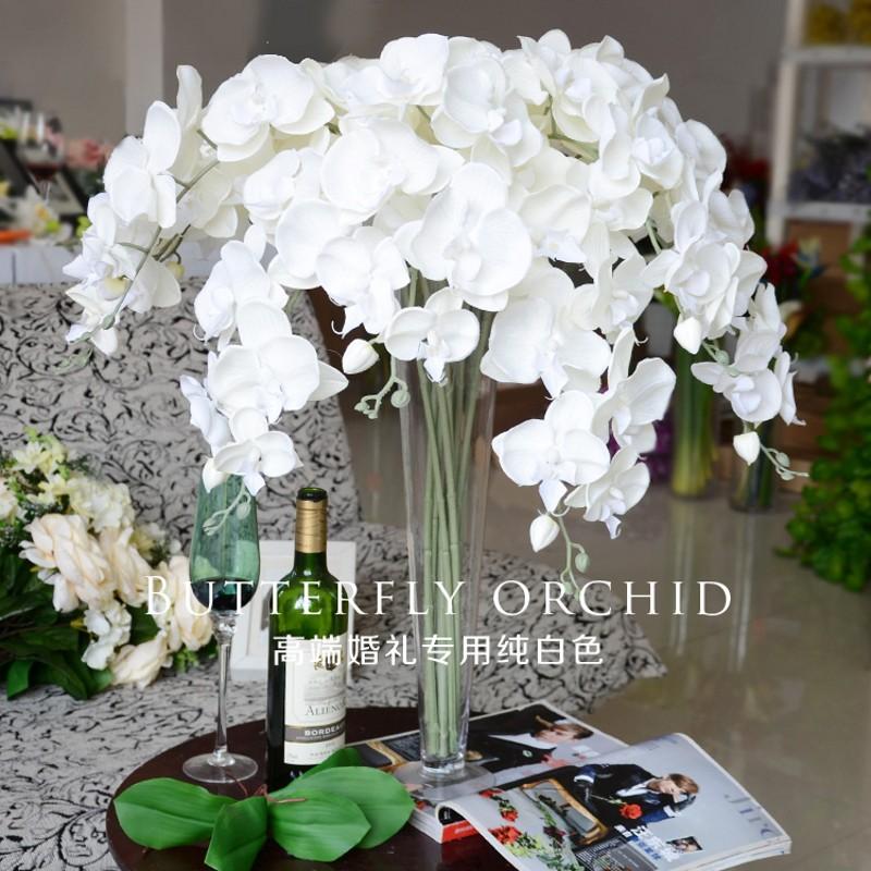 

10Pcs Elegant White Artificial Butterfly Orchid Flowers 90CM DIY Fake Home Wedding Festival Decoration Decorative & Wreaths