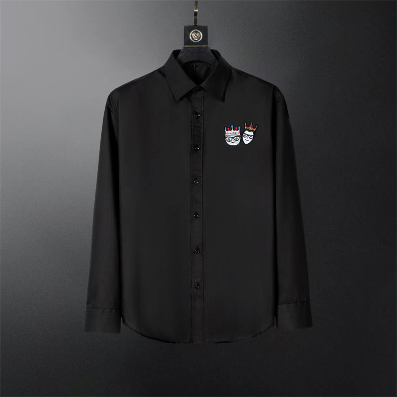 

2022SS Mens Dress Shirts Business Fashion Casual Shirt Brands Men Shirts Spring Slim Fit Shirts chemises de marque pour hommes M-3XL, Black