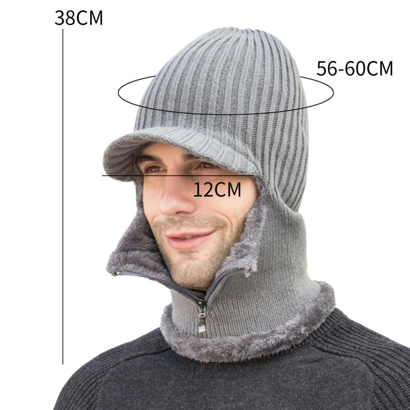 

Beanies Winter Wool Hat Beanie Scarf Knitted With Lining Men's Warm 2021