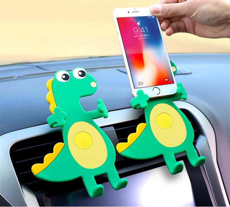 

Anti-slip Mats 1 Piece Flexible Soft Rubber Car Holder Cute Dinosaur Air Vent Mount Phone Silicone Mobile Universal