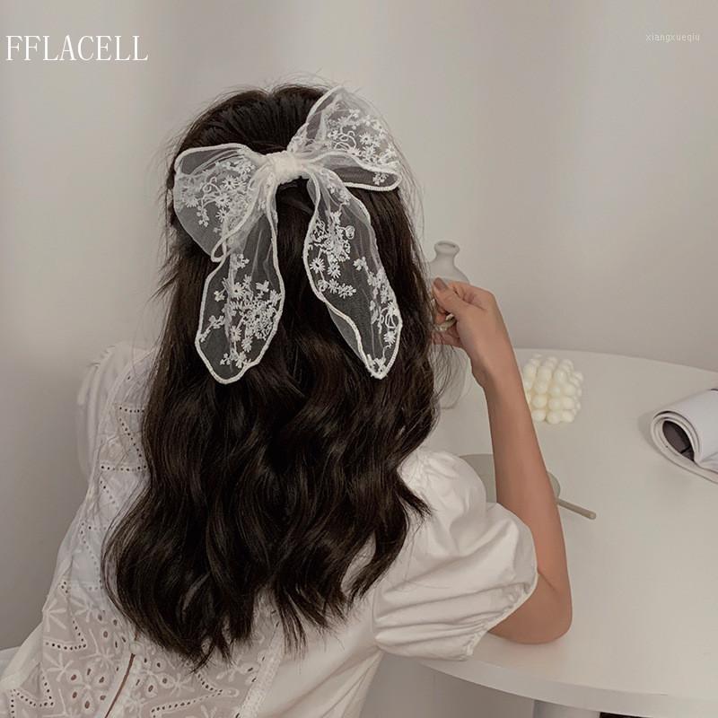 

Big Lace Bow Streamers Hair Ring Fashion Ribbon Hairpin Girl Bands Scrunchies Tie Solid Headwear Accessories Clips & Barrettes, Golden;silver