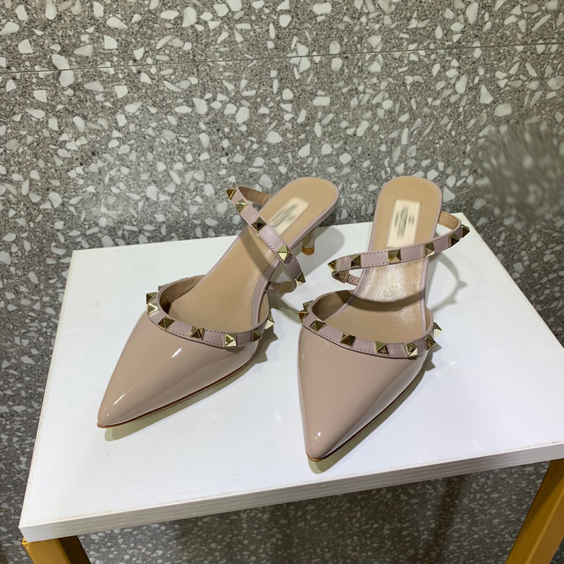 

2021 Good Quality Fashion Women Luxurys Designers Shoes Designer Sandals Womens Luxury High Heels Sandal Dress Shoess With Box Size 35-41 -H406, Pearl pink