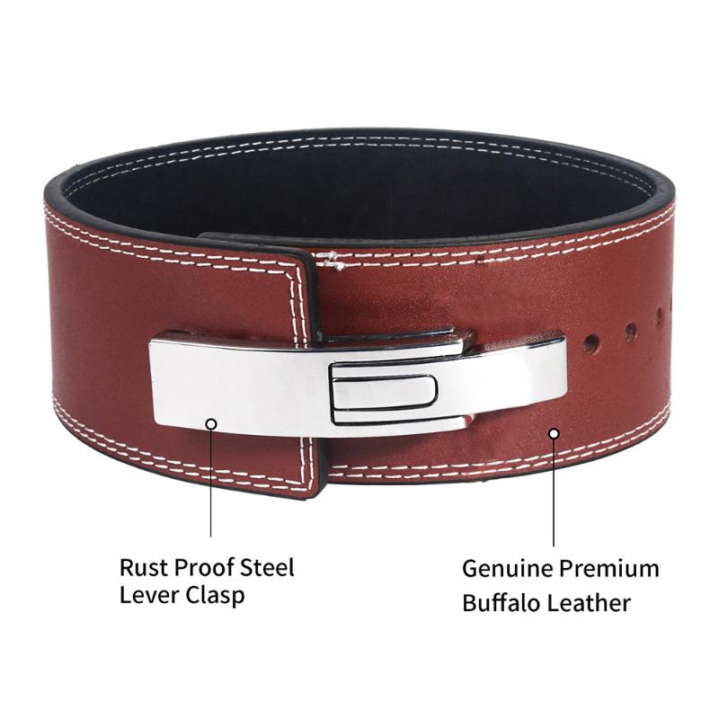 

Buckle Weightlifting Belt Waist Support Men Women Barbell Squat Gym Sports Fitness Bodybuilding Power Training, Brown