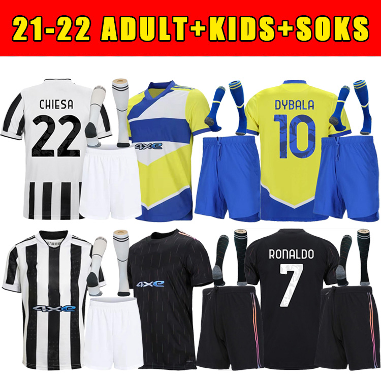 

2021 2022 Juventus Adult soccer jerseys RONALDO DYBALA MORATA CHIESA McKENNIE football kit shirt 21 22 JUVE Men Kids shirts+Socks uniform jersey, Black