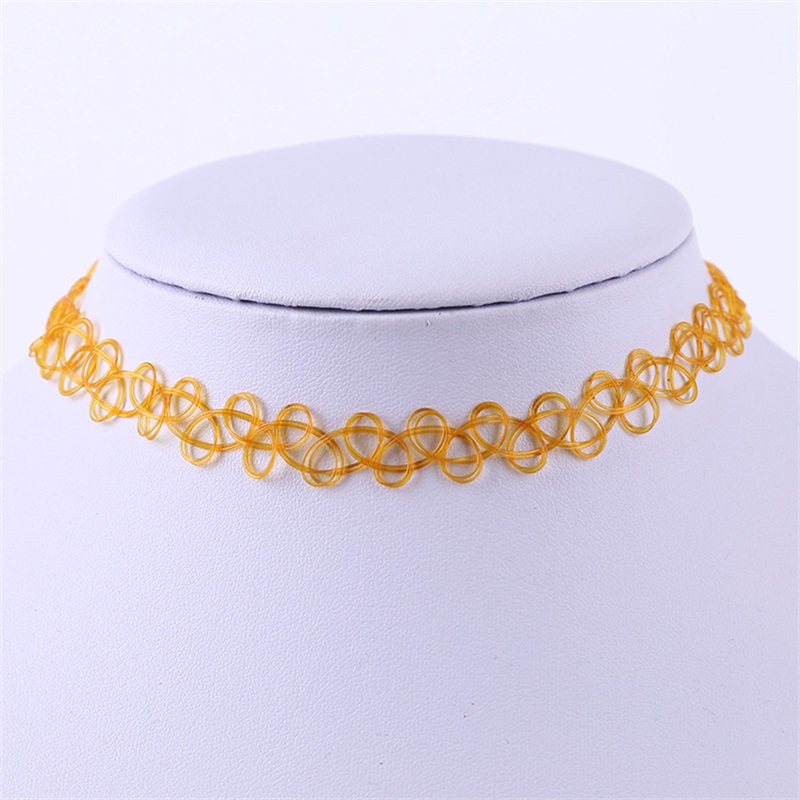 

Wholesale New Fashion Cute Girls Stretch Retro Tattoo Choker Women Vintage Elastic Punk Necklaces Jewelry Wedding Party Friends Gift406 T2, Golden;silver