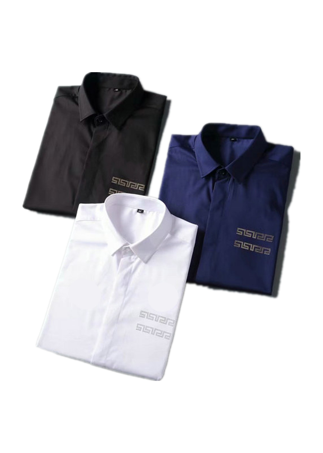 

2021 Luxurys Designers Men's Business Casuals shirt men long sleeve striped slim fit masculina wine social male T-shirts fashion checked -3XL#90, Blue