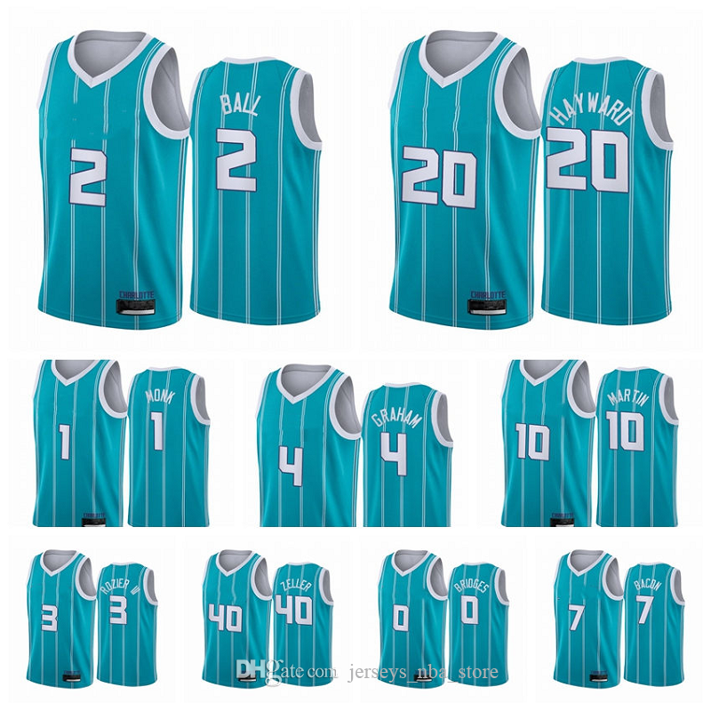 

Charlotte Hornets Men LaMelo Ball Gordon Hayward Devonte Graham Malik Monk 2020-21 Teal City Basketball Jersey New Uniform, Color1