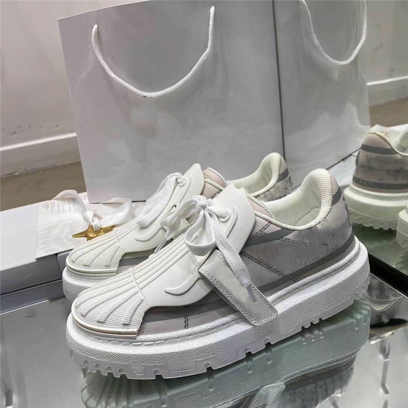 

Designer Luxury Casual Shoes Leather Womens ID Sneakers Calfskin Runner Trainers white Chaussures Women platform shoe With Original Box, Don't pay it