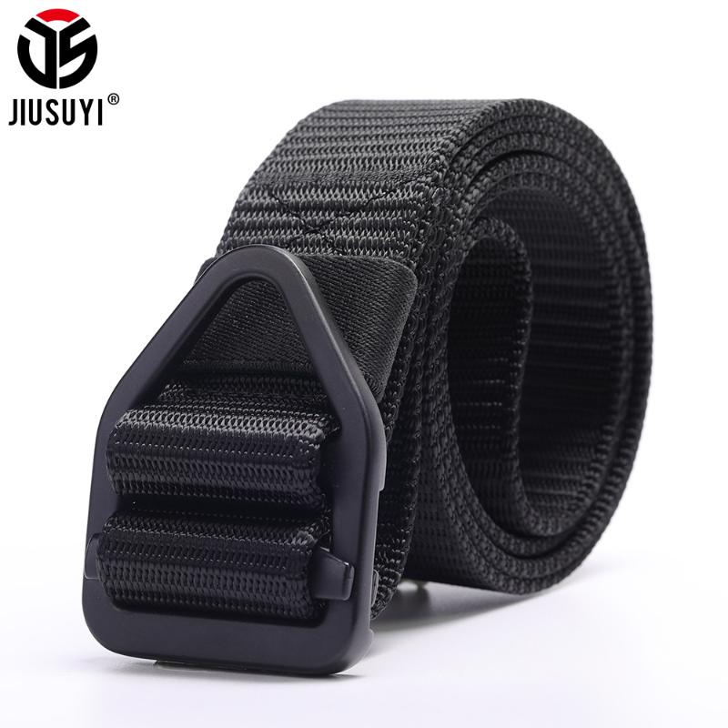 

Men Belt Metal Buckle Nylon Waist Strap Classic Adjustable Tactical Paintball Outdoor Army Combat Heavy Duty Waistband Belts, Black;brown