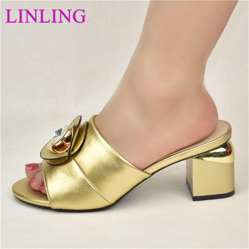 

Dress Shoes Latest African Style For Women Mama Slippers Luxery Ladies And Sandals Wedding Bride, Black