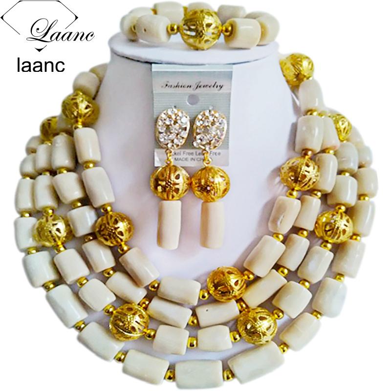 

Earrings & Necklace Costume African Set White Coral Jewelry Nigerian Traditional Wedding 4RJSQ, As pic
