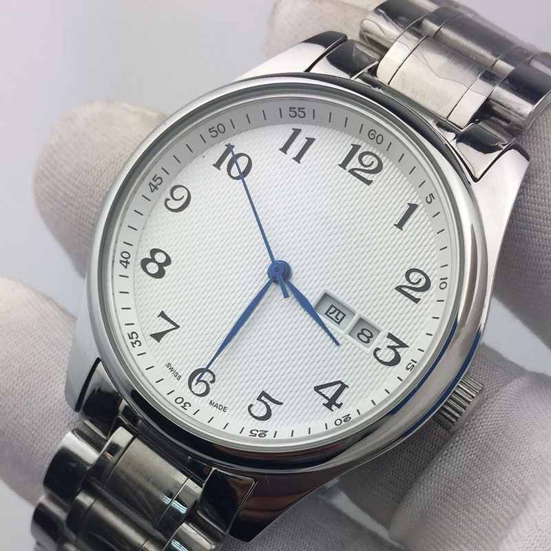 

Men Watch Automatic Mechanical Movement Watches Waterproof Steel Belt Fashion Business Mens Wristwatches, White