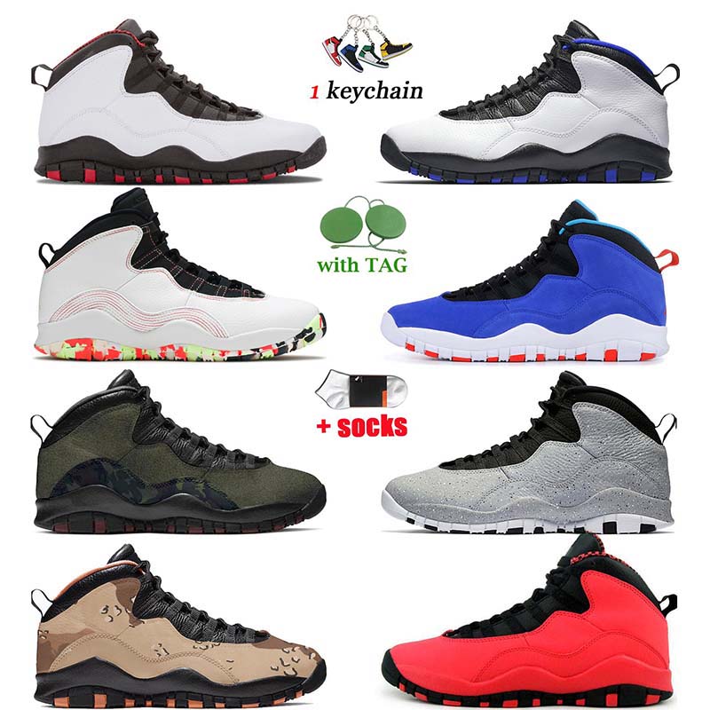 

Top Fashion Orlando 10s Mens Basketball Shoes Jumpman 10 Ember Glow Seattle Wings GS Fusion Red Men Chicago Cool Grey Cement Trainers Sports, D50 steel grey 40-47